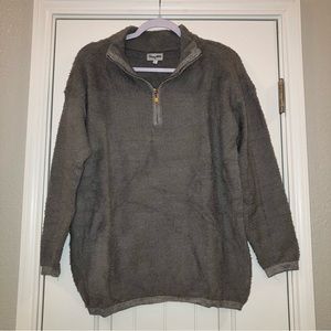 ‼️5 FOR $15‼️ NEW Prissy Jane Grey Plush Quarter Zip Pullover